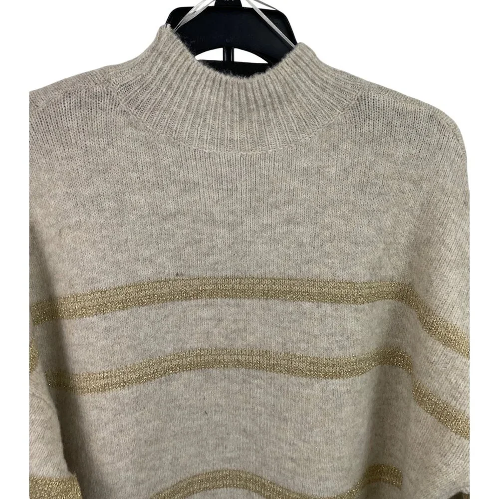 Grace & Karen Beige & Gold Striped Oversized Sweater Dress Womens Size 1X - Picture 7 of 11